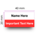 Allergy & Dietary Labels - Large 40mm x 20mm